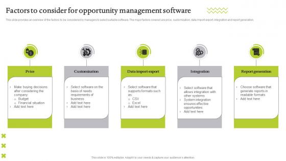 Factors To Consider For Opportunity Management Software