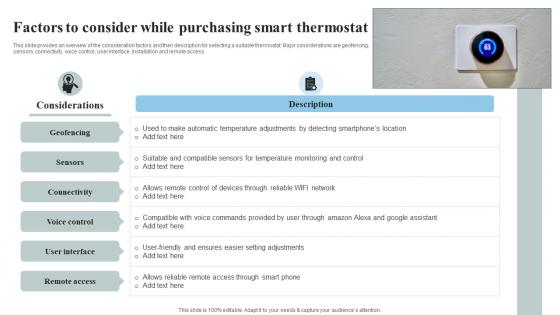 Factors To Consider While Purchasing Smart Thermostat IoT Thermostats To Control HVAC System IoT SS