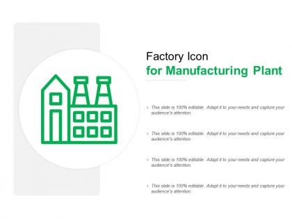 Factory icon for manufacturing plant