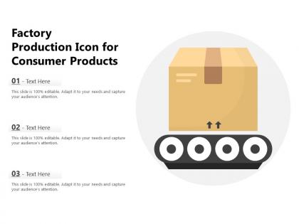 Factory production icon for consumer products