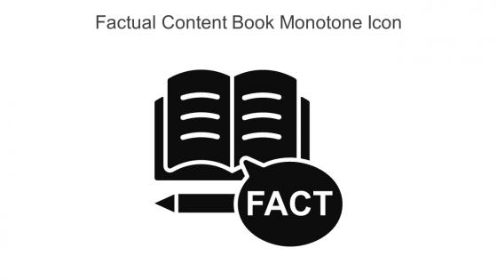 Factual Content Book Monotone Icon In Powerpoint Pptx Png And Editable Eps Format