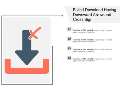 Failed download having downward arrow and cross sign