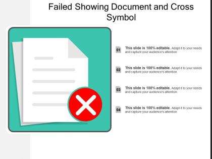 Failed showing document and cross symbol