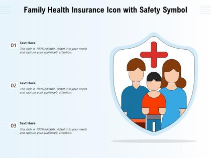 Family health insurance icon with safety symbol