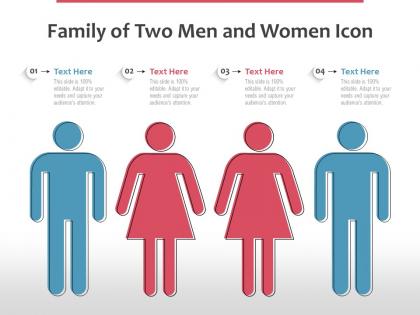 Family of two men and women icon