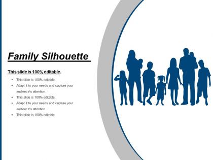 Family silhouette ppt slide templates