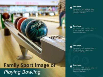 Family sport image of playing bowling