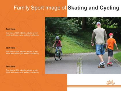 Family sport image of skating and cycling