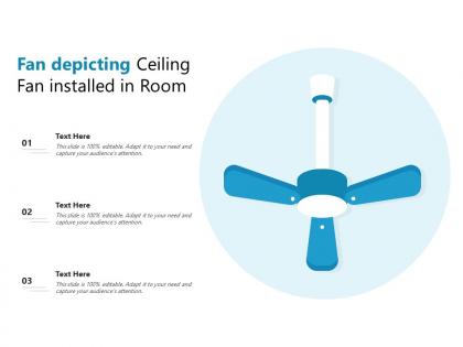 Fan depicting ceiling fan installed in room