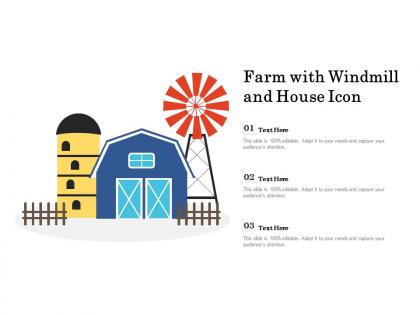 Farm with windmill and house icon
