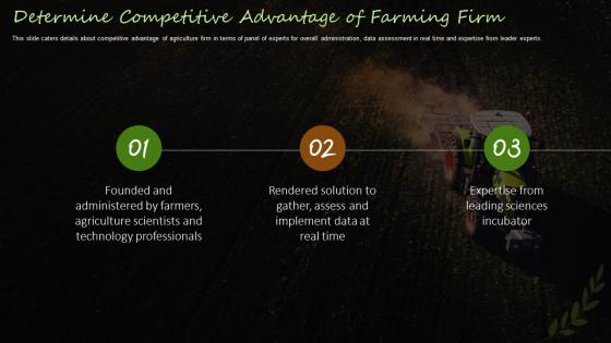 Farming Firm Elevator Pitch Deck Determine Competitive Advantage Of Farming Firm