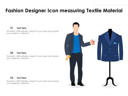 Fashion designer icon measuring textile material