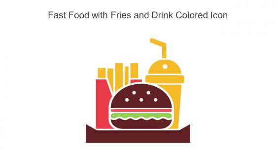 Fast Food With Fries And Drink Colored Icon
