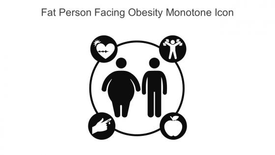 Fat Person Facing Obesity Monotone Icon In Powerpoint Pptx Png And Editable Eps Format