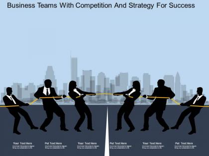 Fe business teams with competition and strategy for success flat powerpoint design