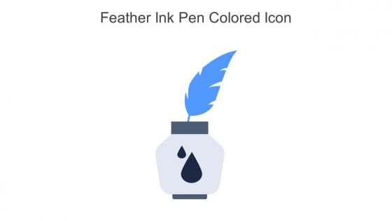 Feather Ink Pen Colored Icon in powerpoint pptx png and editable eps format