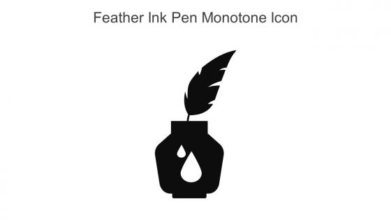 Feather Ink Pen Monotone Icon in powerpoint pptx png and editable eps format