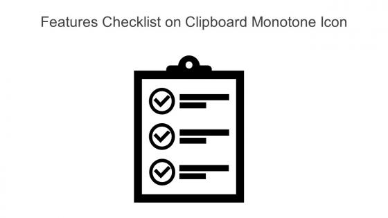 Features Checklist On Clipboard Monotone Icon In Powerpoint Pptx Png And Editable Eps Format