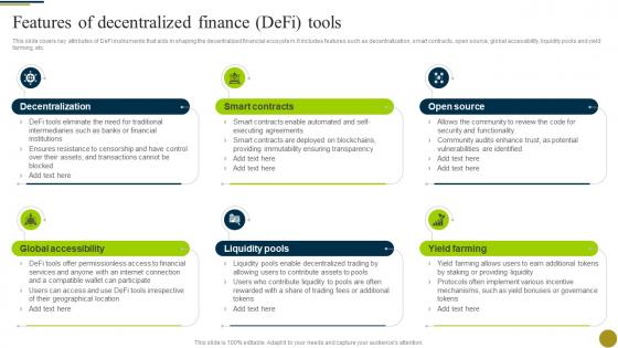 Features Of Decentralized Finance Defi Tools Understanding Role Of Decentralized BCT SS