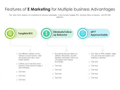 Features of e marketing for multiple business advantages
