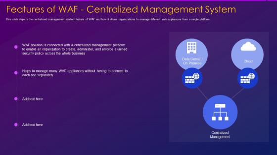 Features of waf centralized management web application firewall waf
