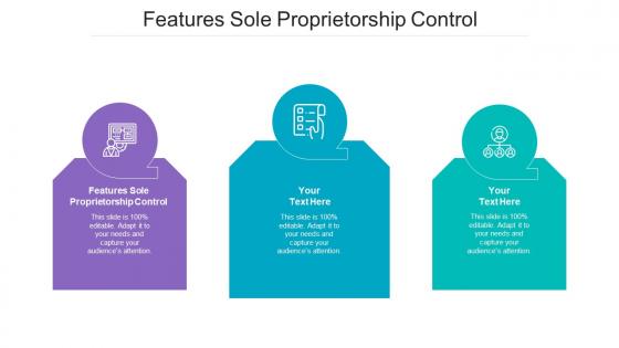 Features Sole Proprietorship Control Ppt Powerpoint Presentation Summary Smartart Cpb