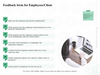 Feedback form for employees client week month ppt powerpoint presentation portfolio icon