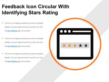 Feedback icon circular with identifying stars rating
