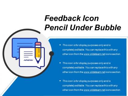 Feedback icon pencil under bubble