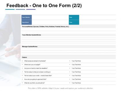 Feedback one to one form agenda ppt powerpoint presentation template pictures