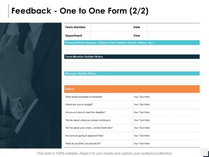 Feedback one to one form department ppt powerpoint presentation gallery skills