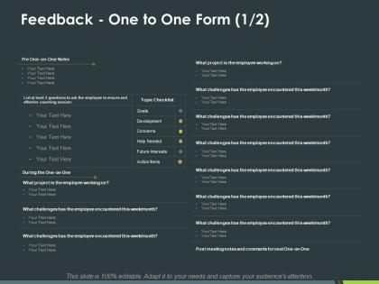 Feedback one to one form ppt powerpoint presentation inspiration example file