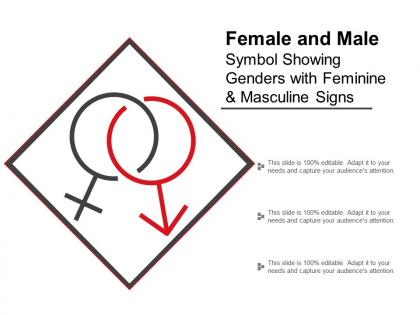 Female and male symbol showing genders with feminine and masculine signs