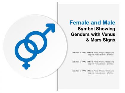 Female and male symbol showing genders with venus and mars signs