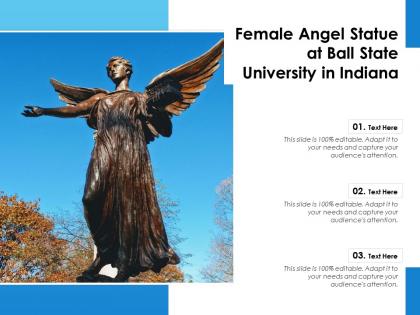 Female angel statue at ball state university in indiana