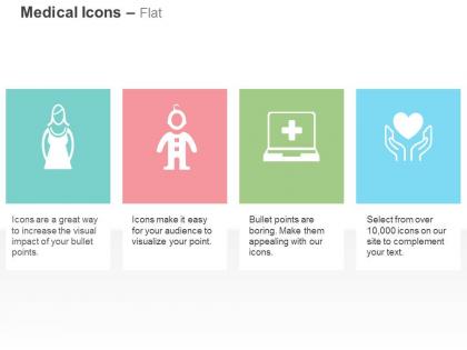 Female child patient health heart care ppt icons graphics