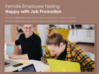 Female employee feeling happy with job promotion