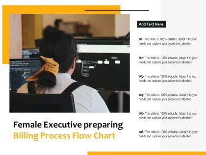 Female executive preparing billing process flow chart