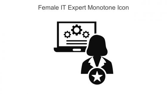 Female IT Expert Monotone Icon In Powerpoint Pptx Png And Editable Eps Format
