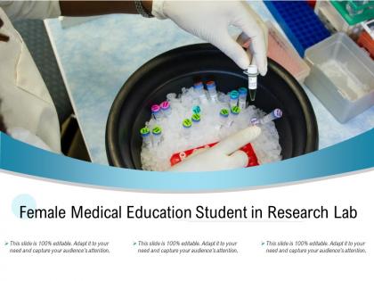 Female medical education student in research lab