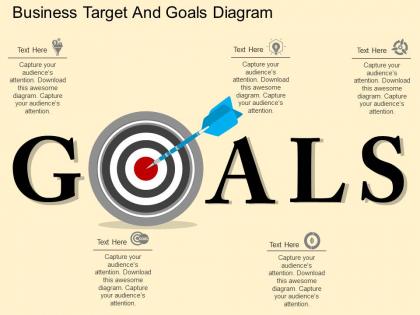 Fi business target and goals diagram flat powerpoint design