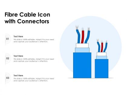 Fibre cable icon with connectors