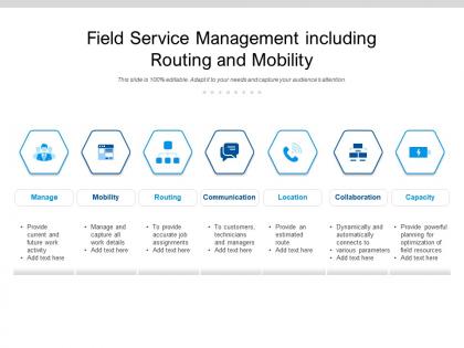 Field service management including routing and mobility