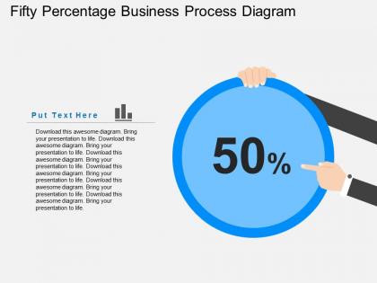 Fifty percentage business process diagram flat powerpoint design
