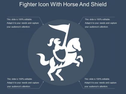 Fighter icon with horse and shield