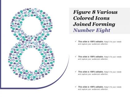 Figure 8 various colored icons joined forming number eight