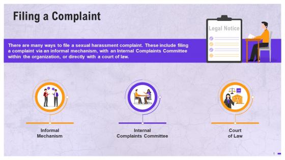 Filing A Sexual Harassment Complaint Training Ppt