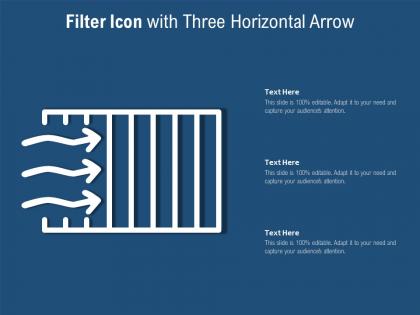 Filter icon with three horizontal arrow