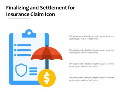 Finalizing and settlement for insurance claim icon