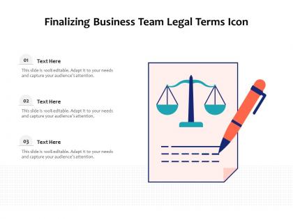 Finalizing business team legal terms icon